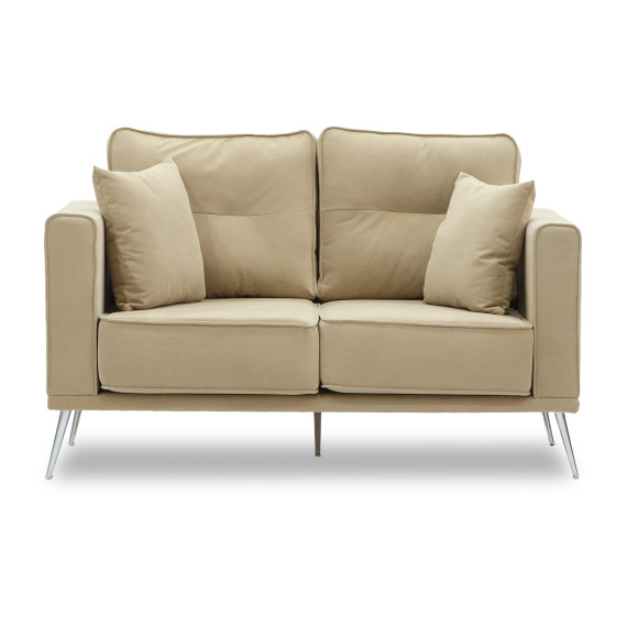 დივანი HOBEL ARMANDO 2 STR CHROM 20SM/CREAM LEONARDO 3 (1)