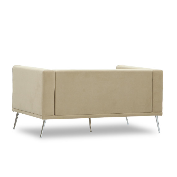 დივანი HOBEL ARMANDO 2 STR CHROM 20SM/CREAM LEONARDO 3 (1)
