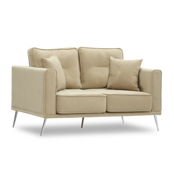დივანი HOBEL ARMANDO 2 STR CHROM 20SM/CREAM LEONARDO 3 (1)
