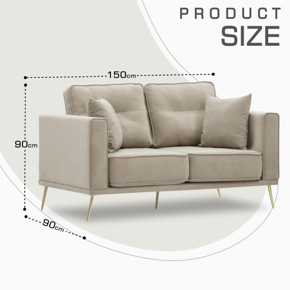დივანი HOBEL ARMANDO 2 STR GOLD 20SM/CAPPUCCINO LEONARDO 4 (1)