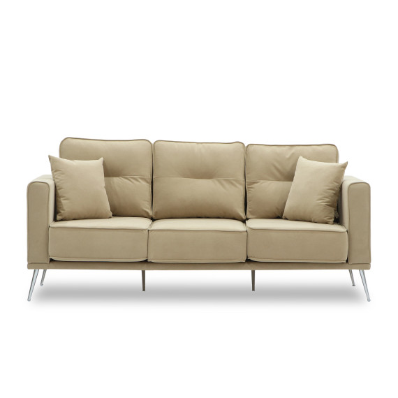 დივანი HOBEL ARMANDO 3 STR CHROM 20SM/CREAM LEONARDO 3 (1)