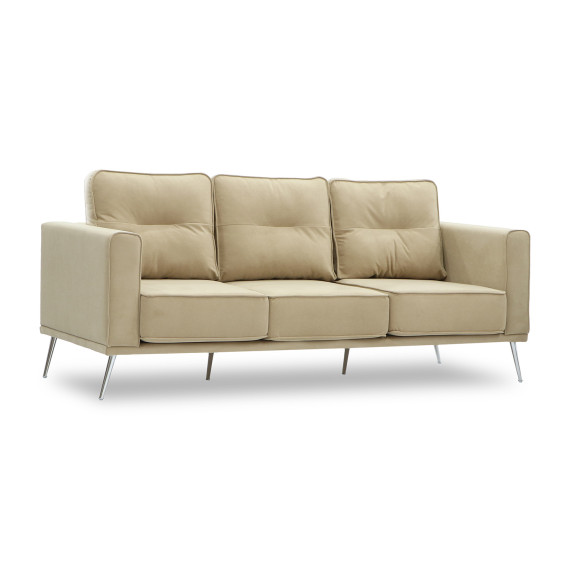 დივანი HOBEL ARMANDO 3 STR CHROM 20SM/CREAM LEONARDO 3 (1)