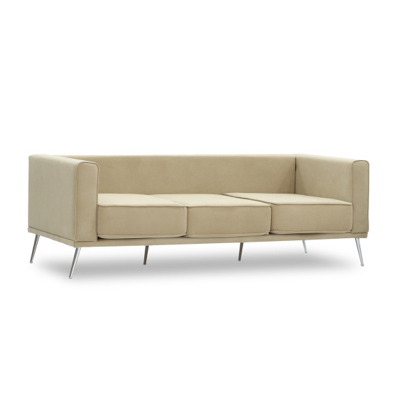დივანი HOBEL ARMANDO 3 STR CHROM 20SM/CREAM LEONARDO 3 (1)
