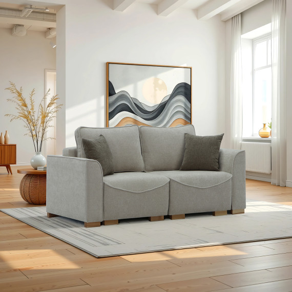 диван HOBEL BELONA LUXE 2 CREAM BONCUK 4/ BROWN SHO 599-2 (5)