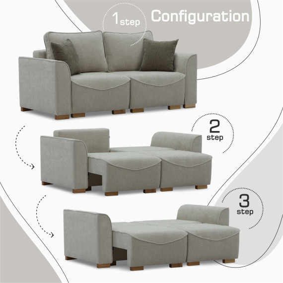 диван HOBEL BELONA LUXE 2 CREAM BONCUK 4/ BROWN SHO 599-2 (5)