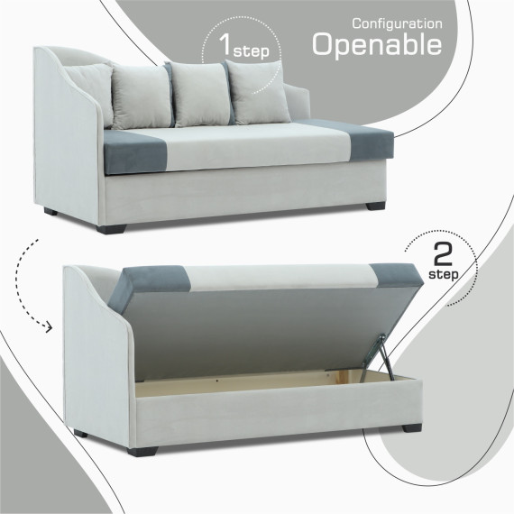 диван HOBEL BIG-BEN LIGHT GREY VIVALDI 6/ DARK GREY VIVALDI 8 L(2)