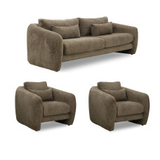 гарнитур HOBEL CHILI 3+1+1 BROWN BEATTO 1012 (3)