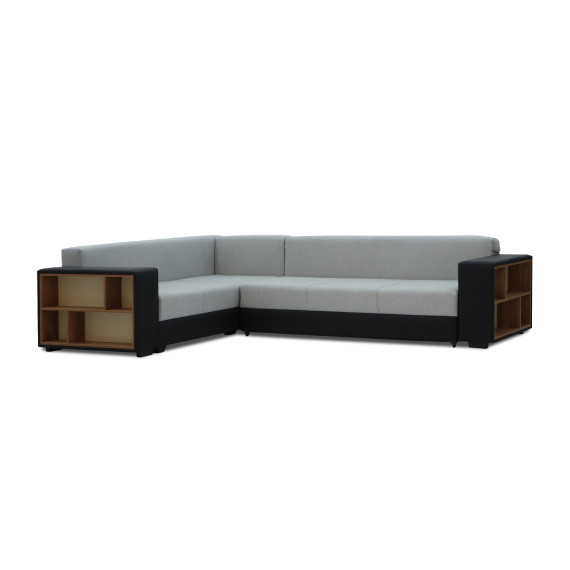 დივანი HOBEL CORNER BAR BLACK 4503/ GREY SCANDI 17 L (6)