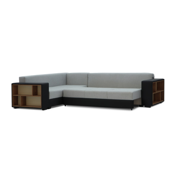 დივანი HOBEL CORNER BAR BLACK 4503/ GREY SCANDI 17 L (6)