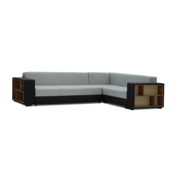 დივანი HOBEL CORNER BAR BLACK 4503/ GREY SCANDI 17 R (6)