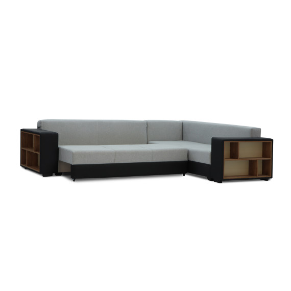 დივანი HOBEL CORNER BAR BLACK 4503/ GREY SCANDI 17 R (6)