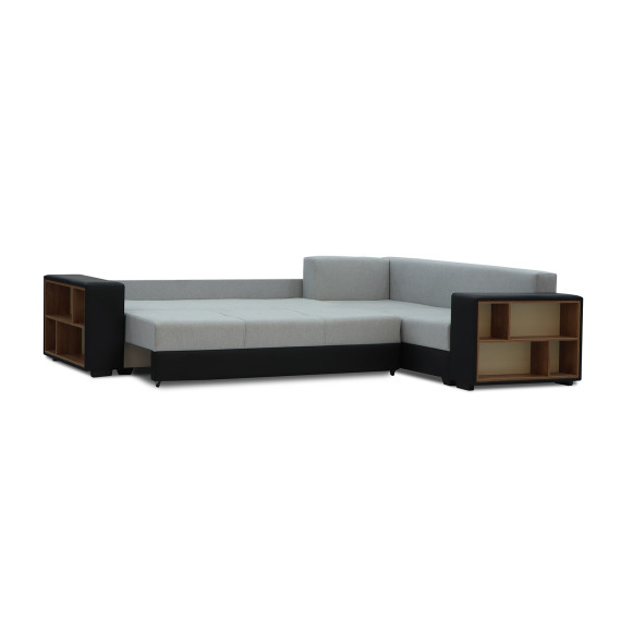დივანი HOBEL CORNER BAR BLACK 4503/ GREY SCANDI 17 R (6)