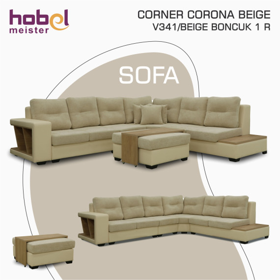დივანი HOBEL CORNER CORONA BEIGE V341/BEIGE BONCUK 1 R (10)