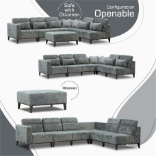 диван HOBEL CORNER DALI GREY MONACO 14/LIGHT GREY INFINITY 991 R (5)