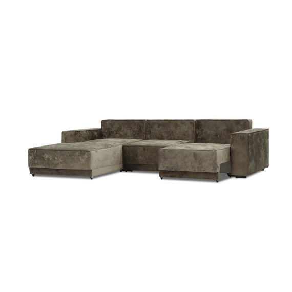 დივანი HOBEL CORNER DELUXE BROWN MONACO 5/ NIAGARA BEIGE R (7)