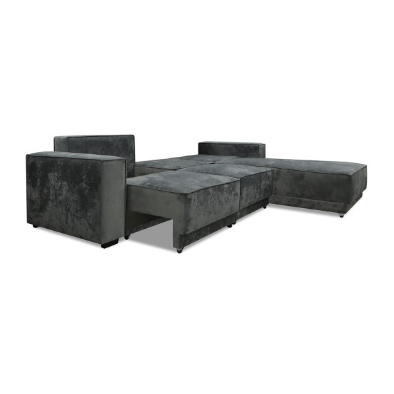 დივანი HOBEL CORNER DELUXE GREY MONACO 14/ NIAGARA AQUA GLASS R (6)