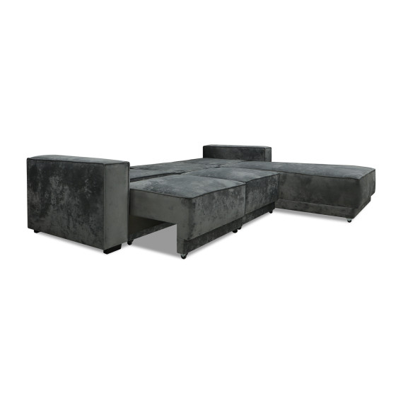 დივანი HOBEL CORNER DELUXE GREY MONACO 14/ NIAGARA AQUA GLASS R (6)