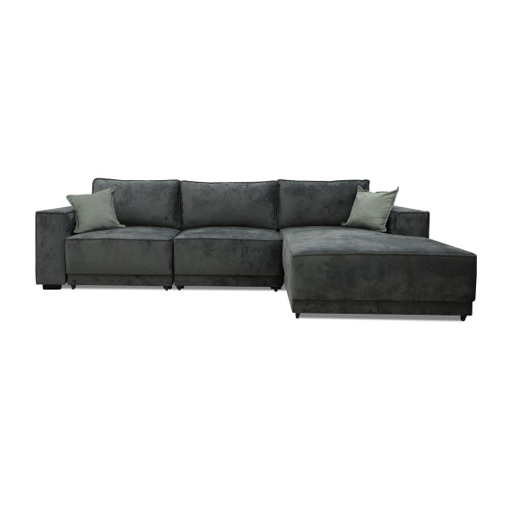 დივანი HOBEL CORNER DELUXE GREY MONACO 14/ NIAGARA AQUA GLASS R (6)