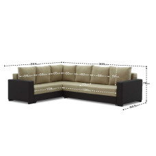sofa HOBEL CORNER ERICA BROWN 3673/CREAM LEONARDO 3 L (6)