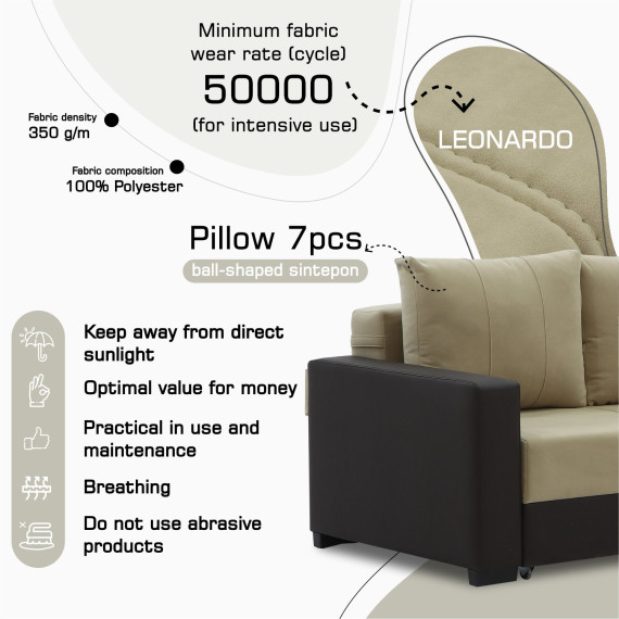 sofa HOBEL CORNER ERICA BROWN 3673/CREAM LEONARDO 3 L (6)