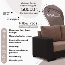 sofa HOBEL CORNER ERICA COFFEE V460/ LIGHT BROWN VIVALDI 20 R(6)