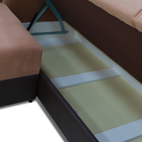 sofa HOBEL CORNER ERICA COFFEE V460/ LIGHT BROWN VIVALDI 20 R(6)