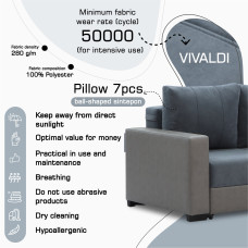 sofa HOBEL CORNER ERICA LIGHT GREY 8409/BLUE GRAY VIVALDI 12 R(6)