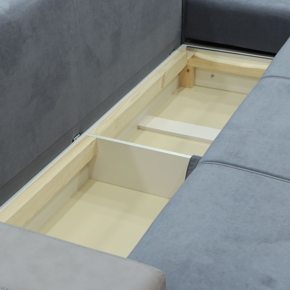 დივანი HOBEL CORNER ERICA LIGHT GREY 8409/BLUE GRAY VIVALDI 12 R(6)