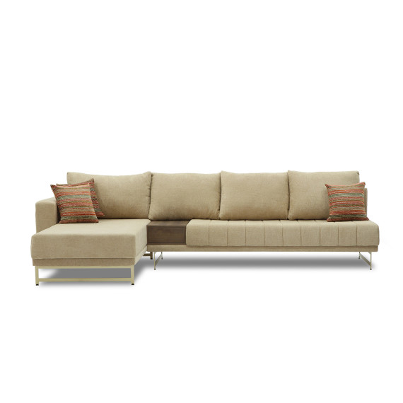 დივანი HOBEL CORNER KARAT CREAM BONCUK 6/ ONTARIO BAND JAFFA ORANGE L (2)