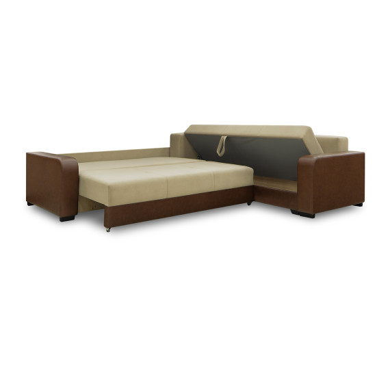 დივანი HOBEL CORNER KATRIN F/P LEATHER CHOCOLATE/BEIGE LEONARDO 3 R (6)