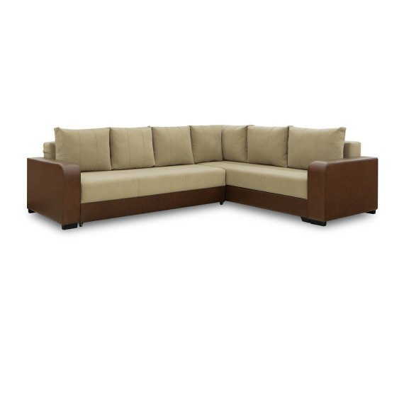 დივანი HOBEL CORNER KATRIN F/P LEATHER CHOCOLATE/BEIGE LEONARDO 3 R (6)