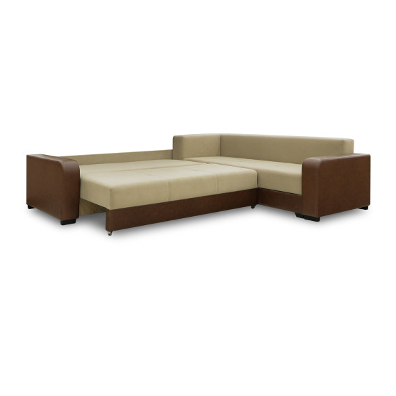 დივანი HOBEL CORNER KATRIN F/P LEATHER CHOCOLATE/BEIGE LEONARDO 3 R (6)