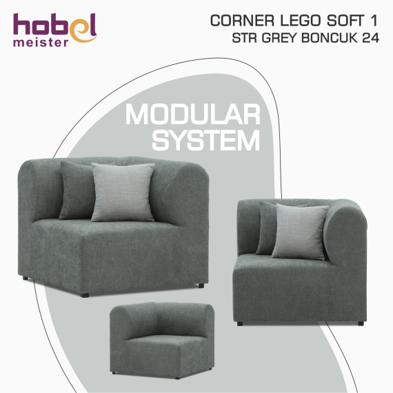სავარძელი HOBEL CORNER LEGO SOFT 1 STR GREY BONCUK 24 (1)