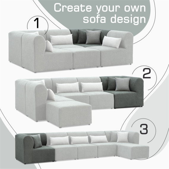 სავარძელი HOBEL CORNER LEGO SOFT 1 STR GREY BONCUK 24 (1)