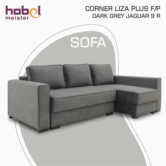 დივანი HOBEL CORNER LIZA PLUS F/P DARK GREY JAGUAR 9 R (5)