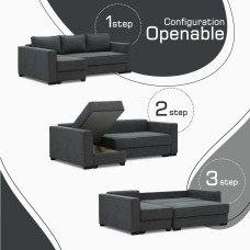 დივანი HOBEL CORNER LIZA PLUS D/P DARK GREY SCANDI 23 L (5)