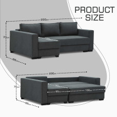 დივანი HOBEL CORNER LIZA PLUS D/P DARK GREY SCANDI 23 L (5)