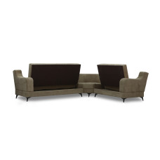 sofa HOBEL CORNER NEW YORK BROWN BEATTO 1015/ LAMENIA 1016 R (4)