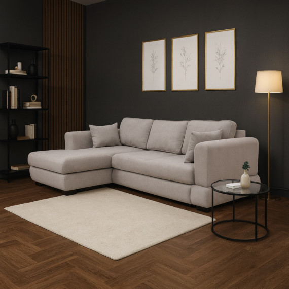 დივანი HOBEL CORNER SIDNEY PLUS F/Z GREY BUKLE 9 L (3)