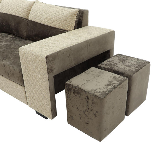 диван HOBEL CORNER SONYA BROWN MONACO 5/BROWN  BONCUK 6 L (5)