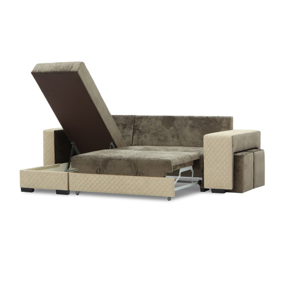 диван HOBEL CORNER SONYA BROWN MONACO 5/BROWN  BONCUK 6 L (5)
