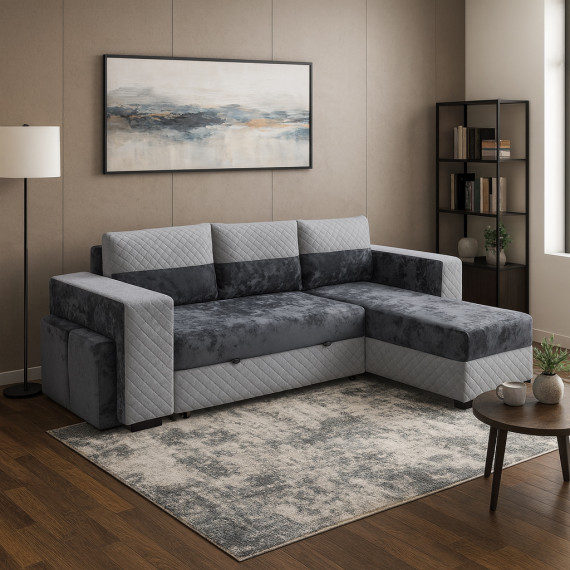 დივანი HOBEL CORNER SONYA F/P LIGHT GREY MONACO 13/GREY BONCUK 19 R (5)