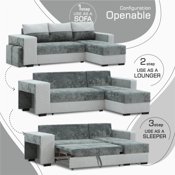 диван HOBEL CORNER SONYA GREY MONACO 14/LIGHT GREY BONCHUK 19  R G (5)