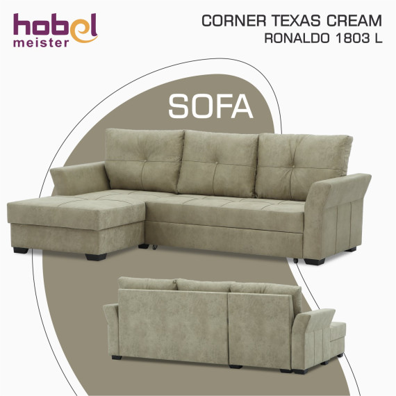 დივანი HOBEL CORNER TEXAS CREAM RONALDO 1803 L (5)