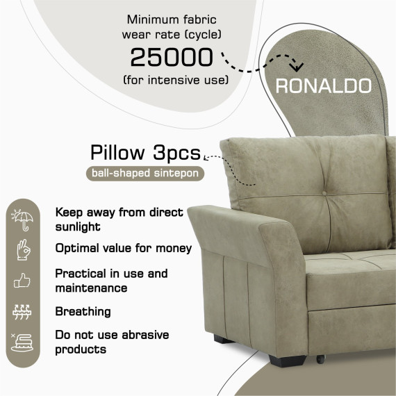 დივანი HOBEL CORNER TEXAS CREAM RONALDO 1803 L (5)