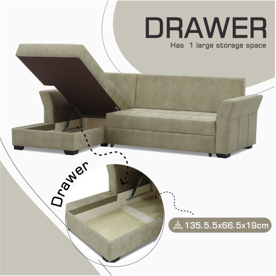 დივანი HOBEL CORNER TEXAS CREAM RONALDO 1803 L (5)