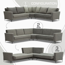 диван HOBEL CORNER VALENCIA CAPPUCCINO JAGUAR 06/ LIGHT CAPPUCCINO JAGUAR 03 (3)