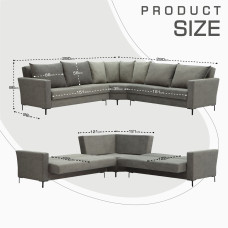 диван HOBEL CORNER VALENCIA CAPPUCCINO JAGUAR 06/ LIGHT CAPPUCCINO JAGUAR 03 (3)