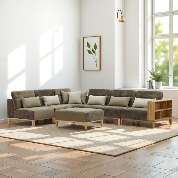 диван HOBEL CORNER WOOD DARK CAPPUCCINO MONACO 5/ INFINITY 103/INFINITY 290 L(5)