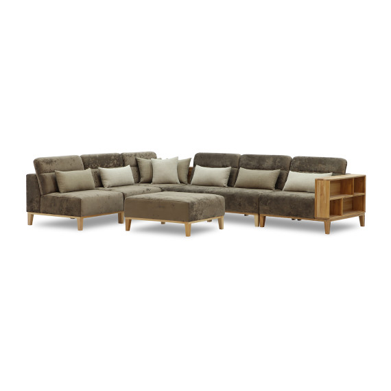 диван HOBEL CORNER WOOD DARK CAPPUCCINO MONACO 5/ INFINITY 103/INFINITY 290 L(5)
